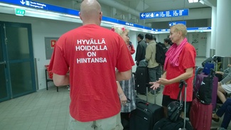 Aina ajankohtainen teksti T-paidassa